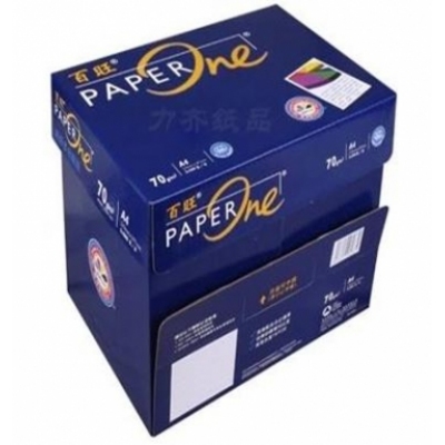 百旺（PAPER one） 进口原木浆百旺A4 70g不卡纸500张复印纸70克纸书写打印机纸（一包） 5包/箱
